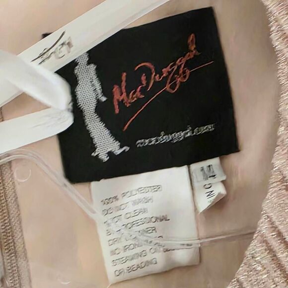 Mac Duggal Pleated Metallic Rose Gold Gown 14, NWT - Picture 9 of 12